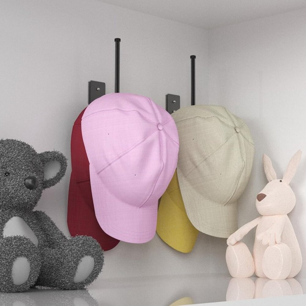 New 2Pack Hat Racks Stainless Steel Cap Organizer Wall Mounted Door Bedroom